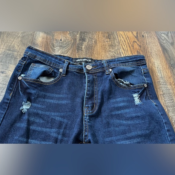 Boy’s Jeans Public Supply Co Skinny Fit Stretch, Ripped Dark  Blue Size 18 - Picture 5 of 9